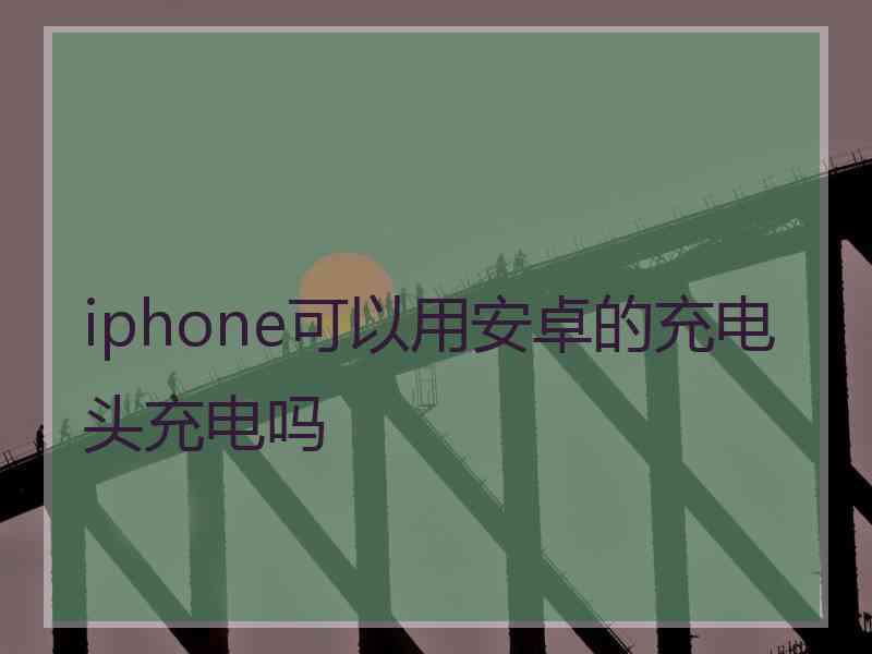 iphone可以用安卓的充电头充电吗