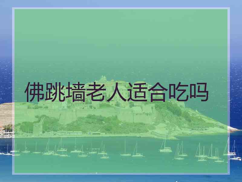 佛跳墙老人适合吃吗