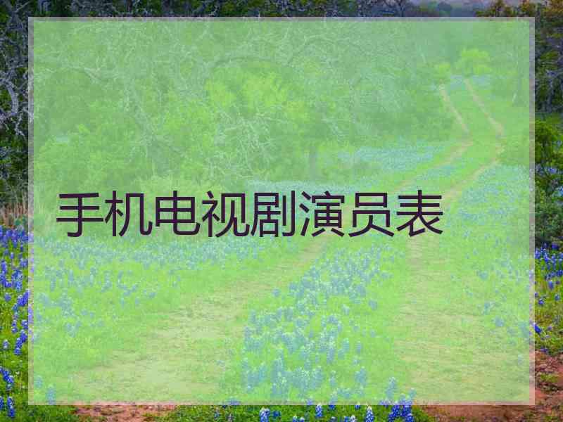 手机电视剧演员表