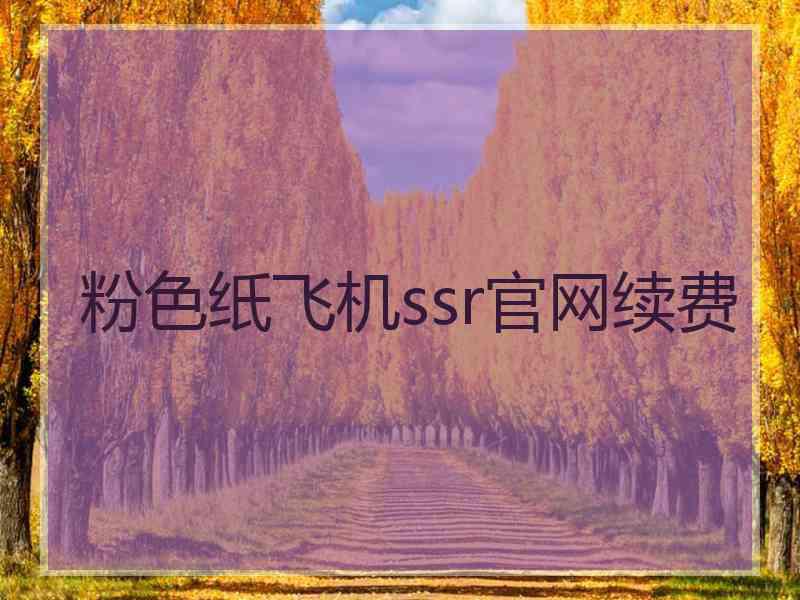 粉色纸飞机ssr官网续费
