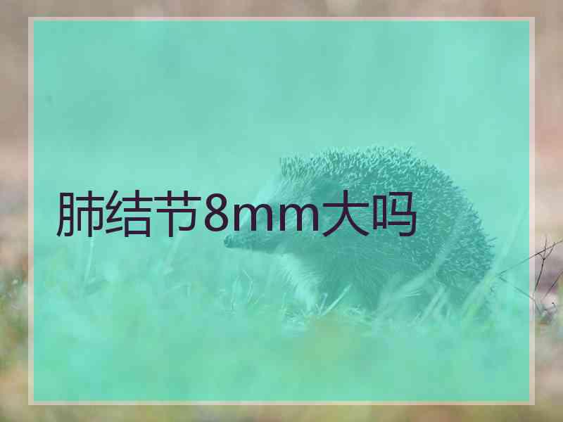 肺结节8mm大吗