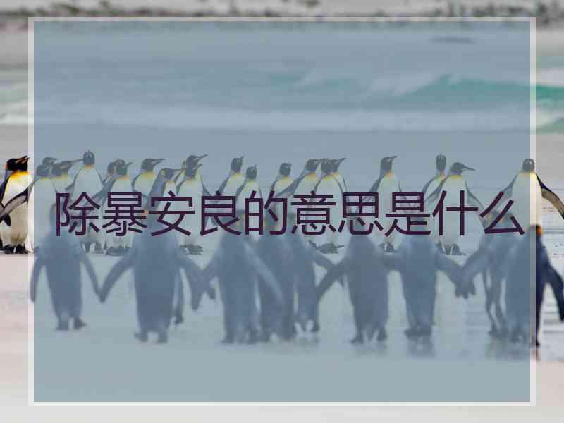 除暴安良的意思是什么