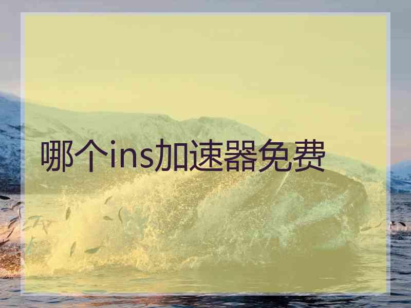 哪个ins加速器免费