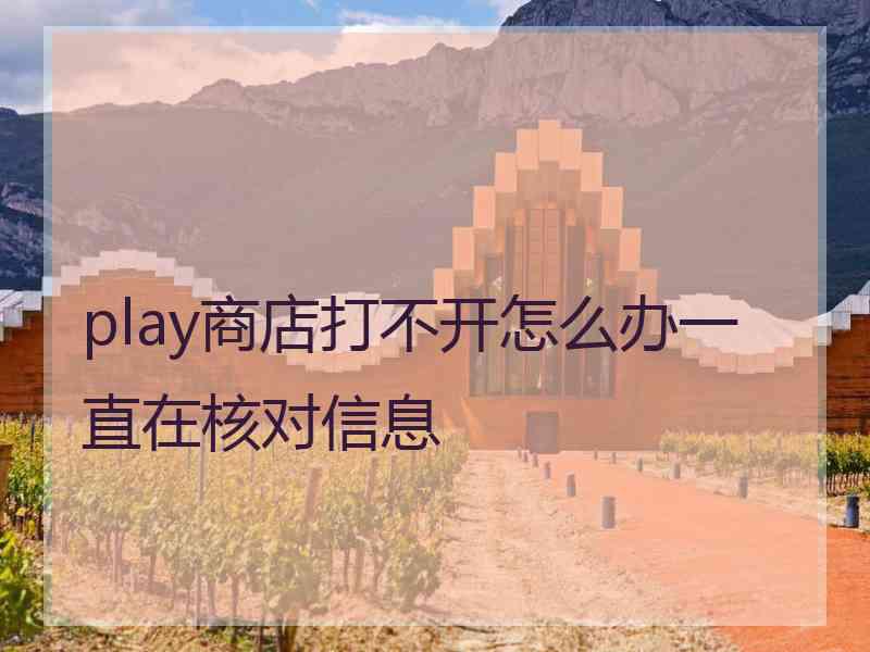 play商店打不开怎么办一直在核对信息