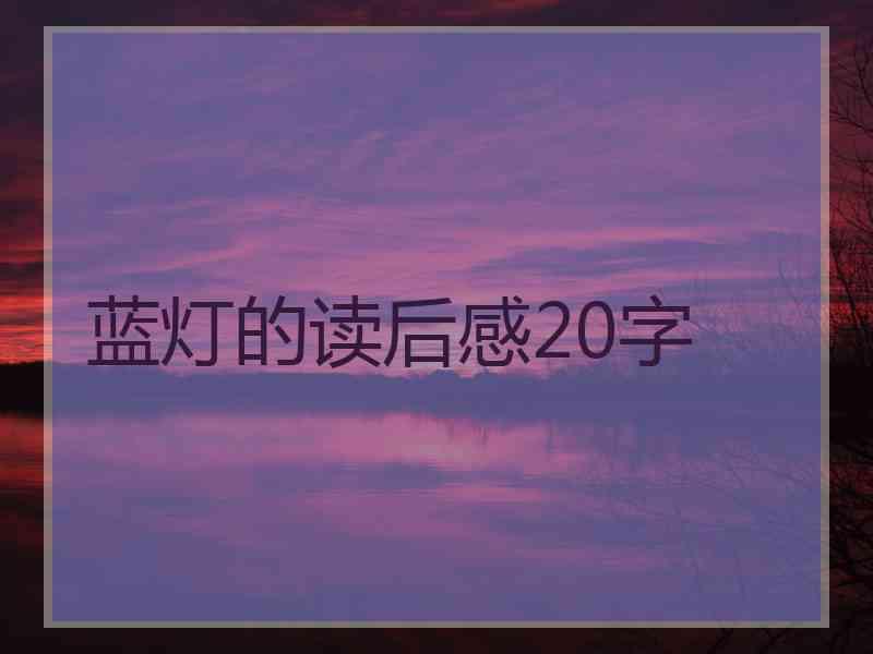 蓝灯的读后感20字