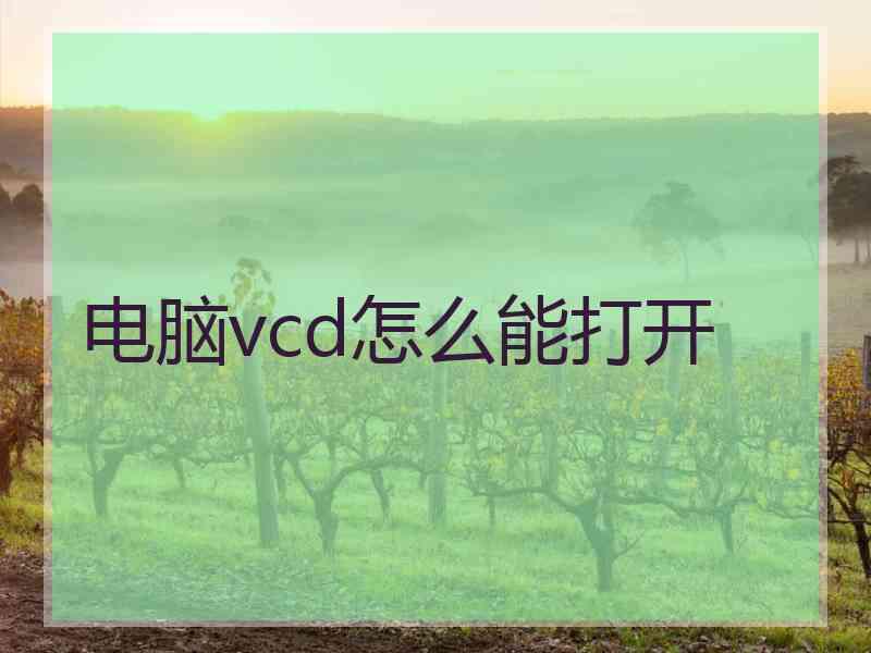 电脑vcd怎么能打开