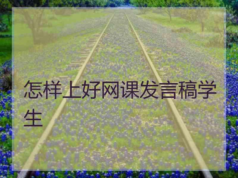 怎样上好网课发言稿学生