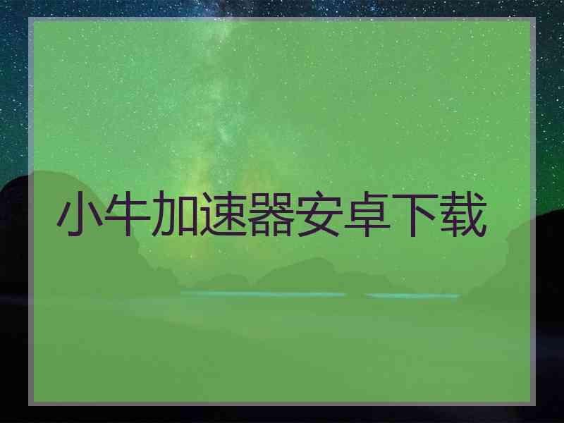 小牛加速器安卓下载