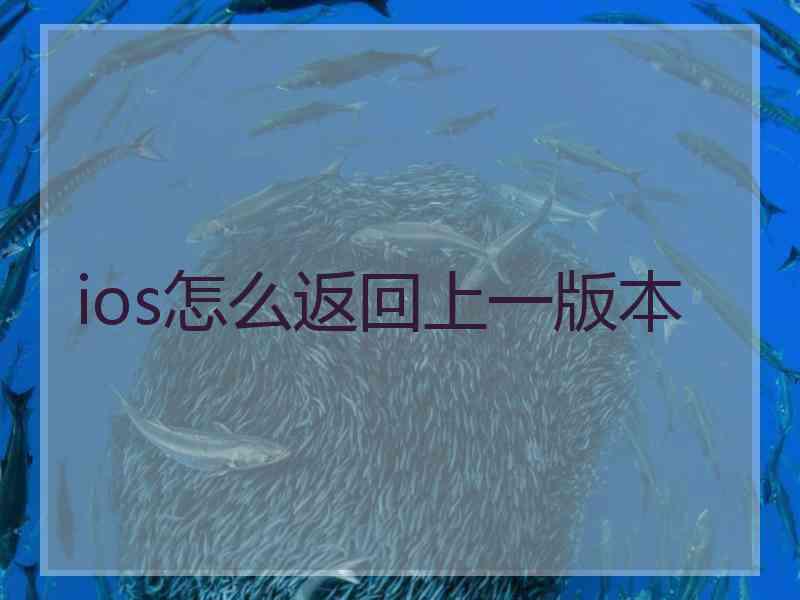 ios怎么返回上一版本