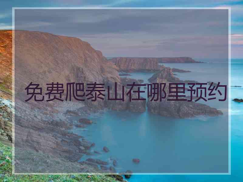 免费爬泰山在哪里预约