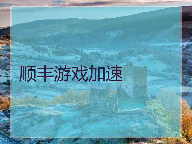 顺丰游戏加速