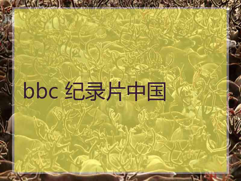 bbc 纪录片中国