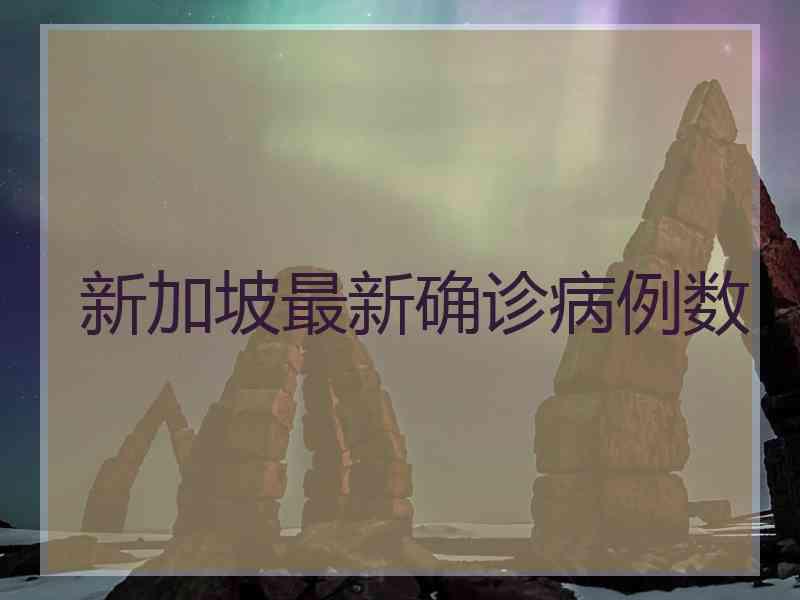 新加坡最新确诊病例数