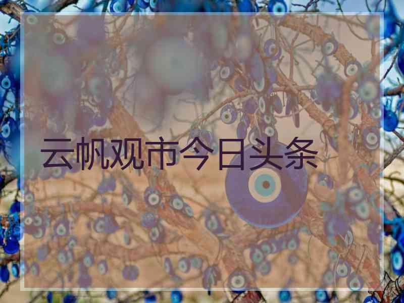 云帆观市今日头条