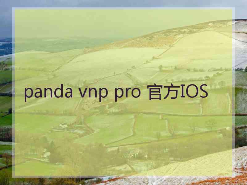 panda vnp pro 官方IOS
