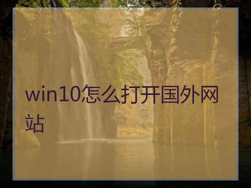 win10怎么打开国外网站