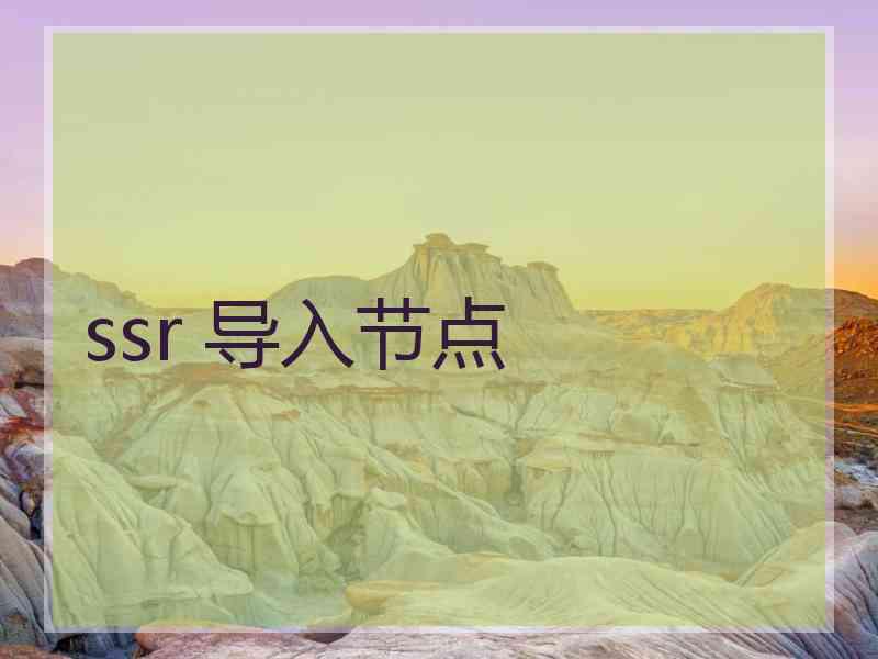 ssr 导入节点