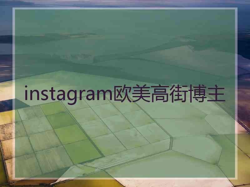 instagram欧美高街博主