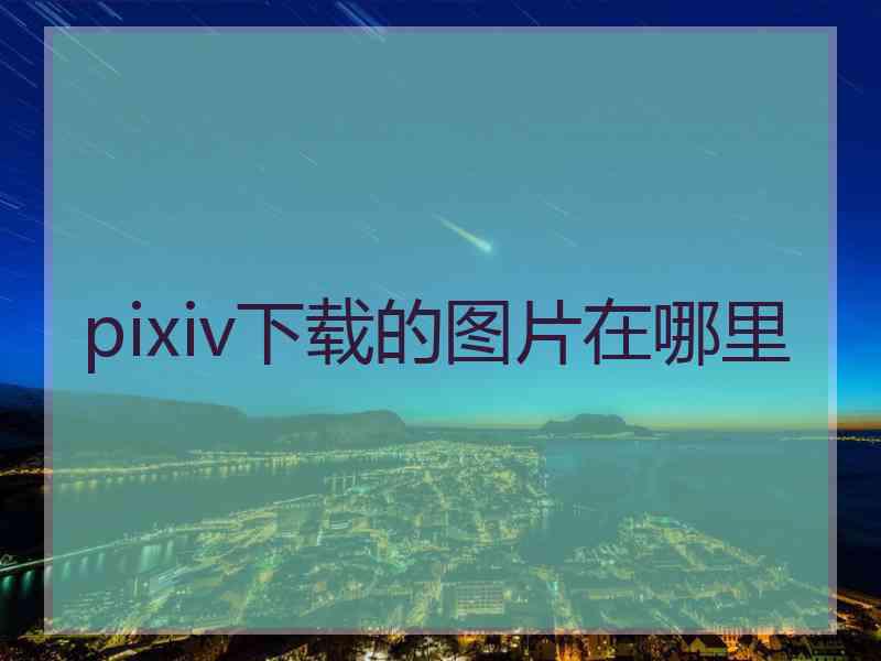 pixiv下载的图片在哪里