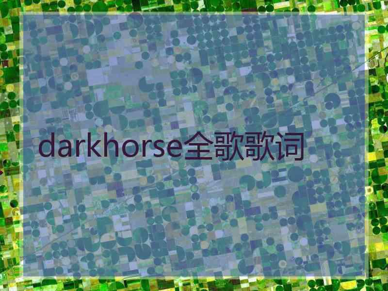 darkhorse全歌歌词