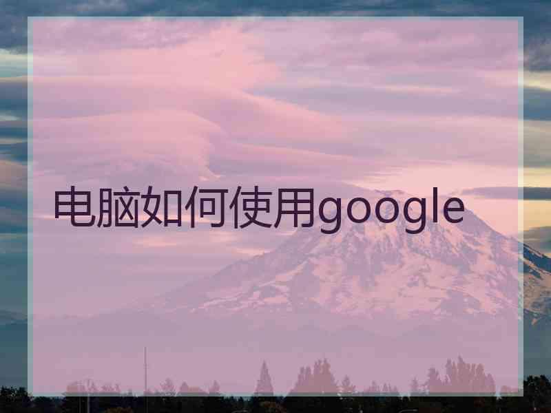 电脑如何使用google
