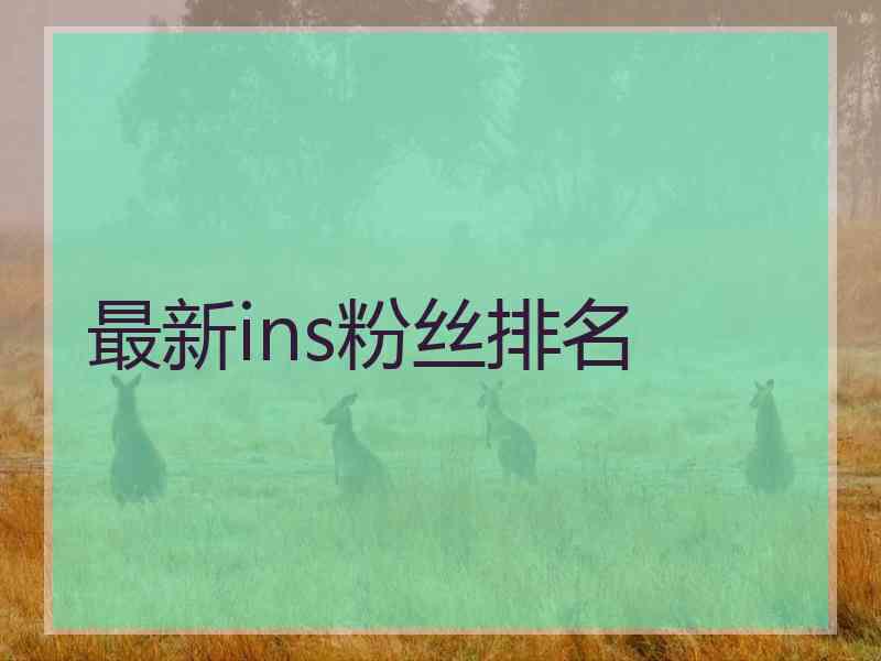 最新ins粉丝排名