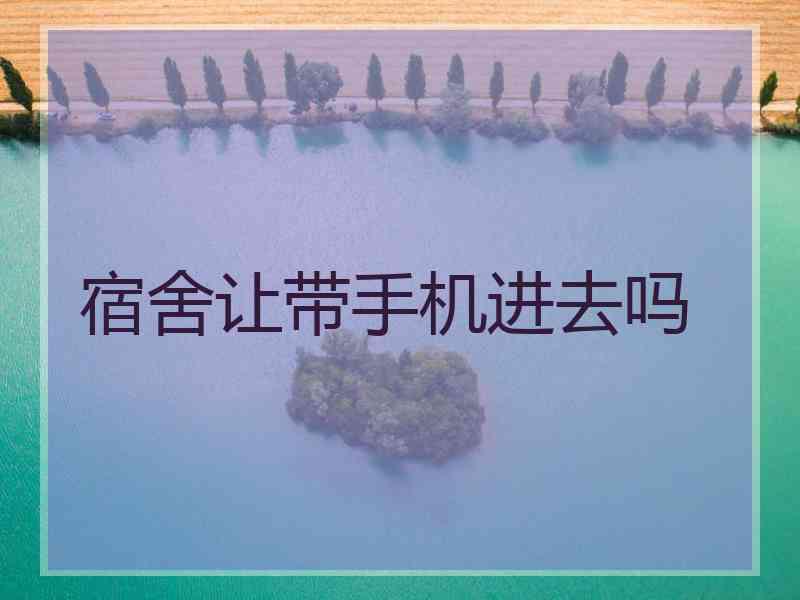 宿舍让带手机进去吗