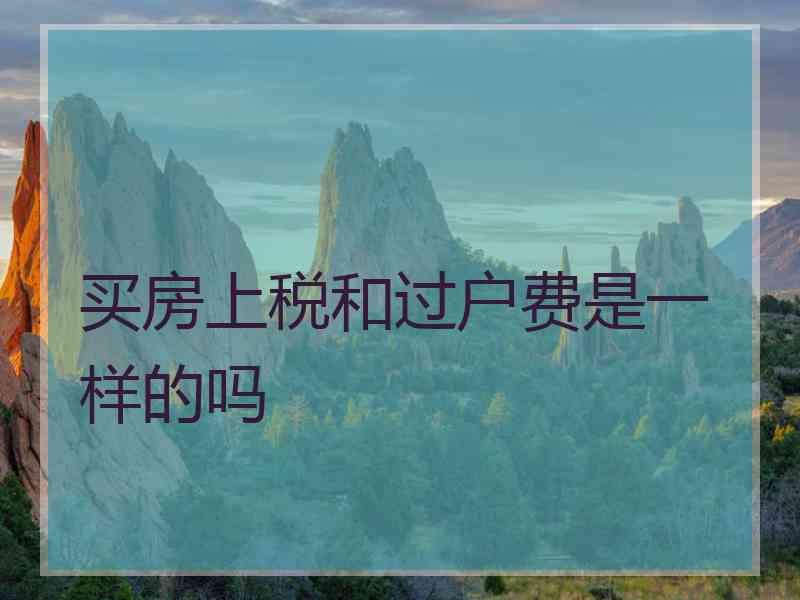 买房上税和过户费是一样的吗