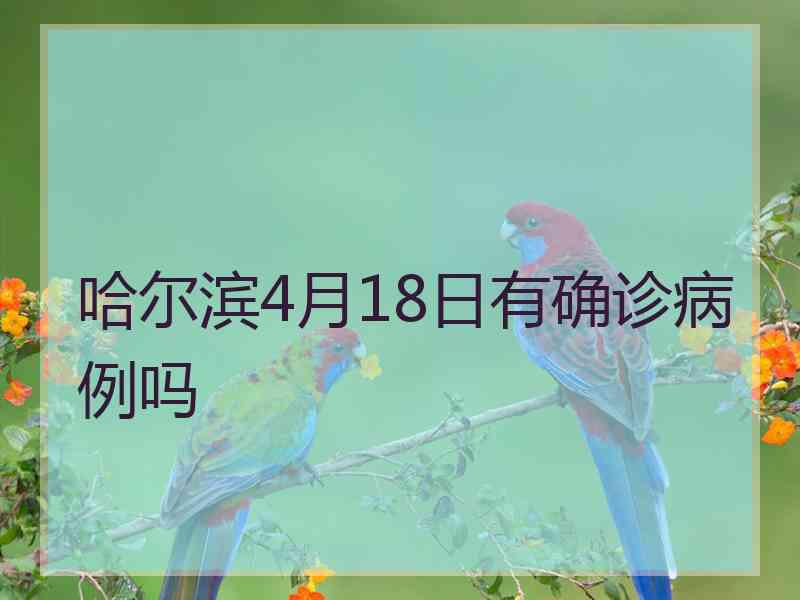 哈尔滨4月18日有确诊病例吗