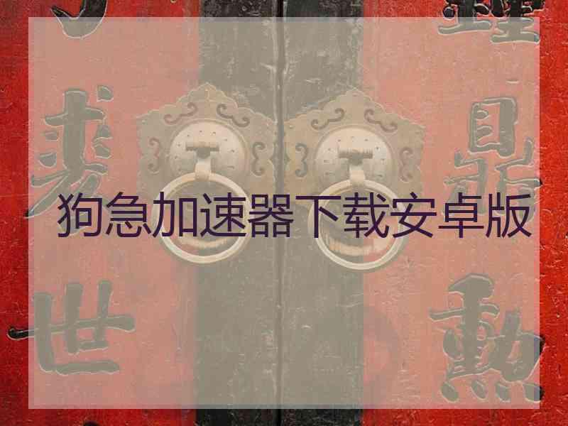 狗急加速器下载安卓版