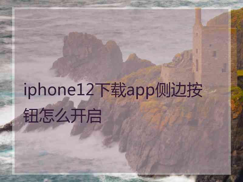 iphone12下载app侧边按钮怎么开启