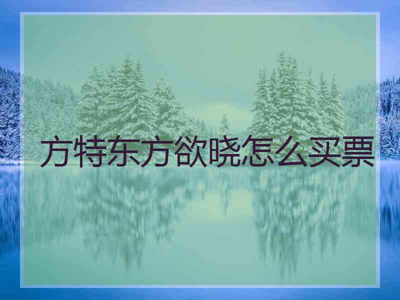 方特东方欲晓怎么买票