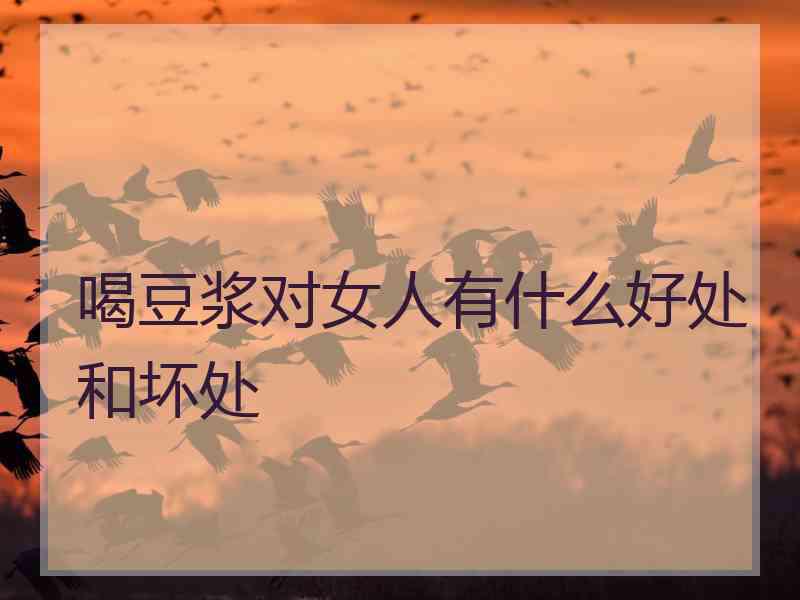 喝豆浆对女人有什么好处和坏处