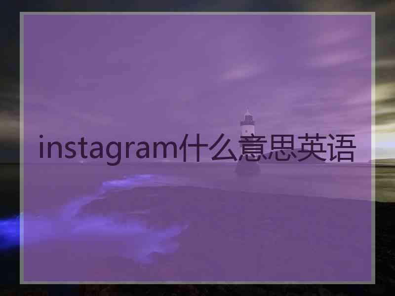 instagram什么意思英语