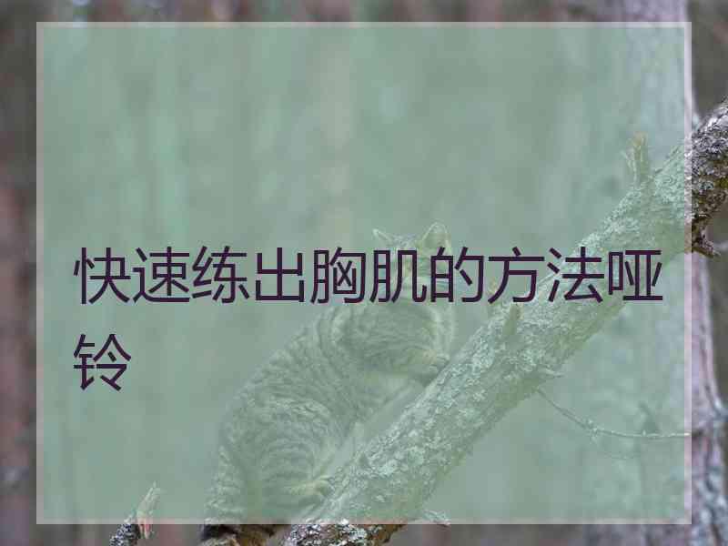 快速练出胸肌的方法哑铃