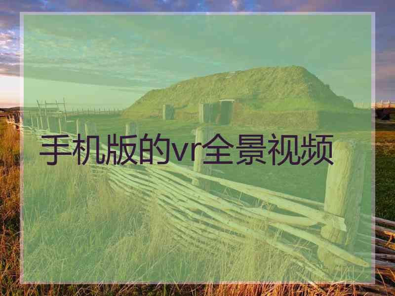 手机版的vr全景视频