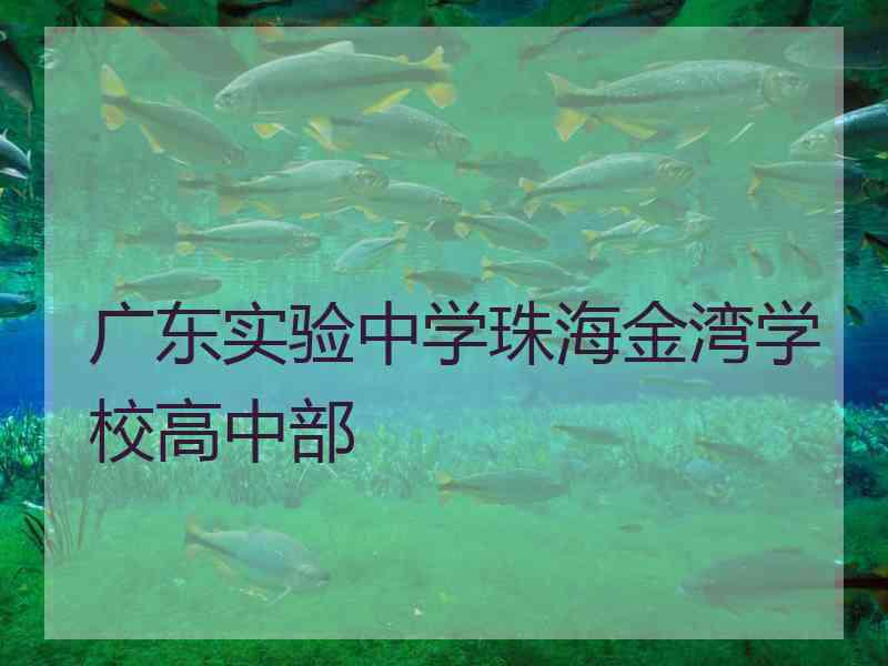 广东实验中学珠海金湾学校高中部