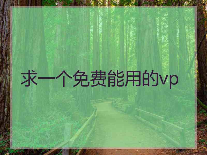 求一个免费能用的vp
