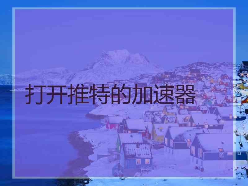 打开推特的加速器