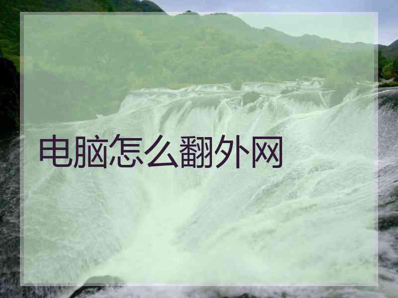 电脑怎么翻外网