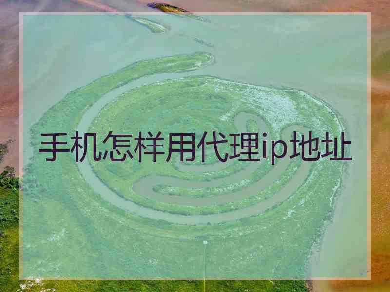 手机怎样用代理ip地址