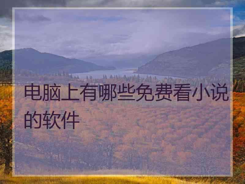 电脑上有哪些免费看小说的软件