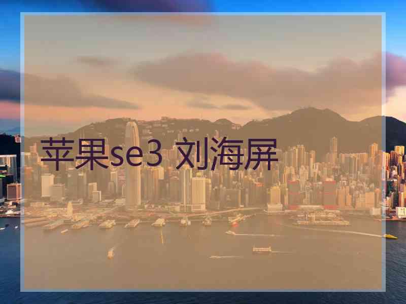 苹果se3 刘海屏