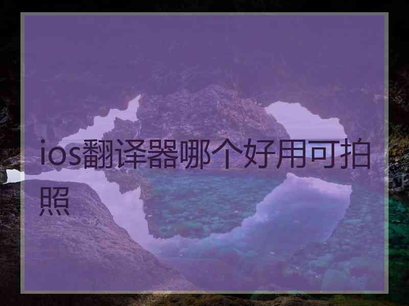 ios翻译器哪个好用可拍照