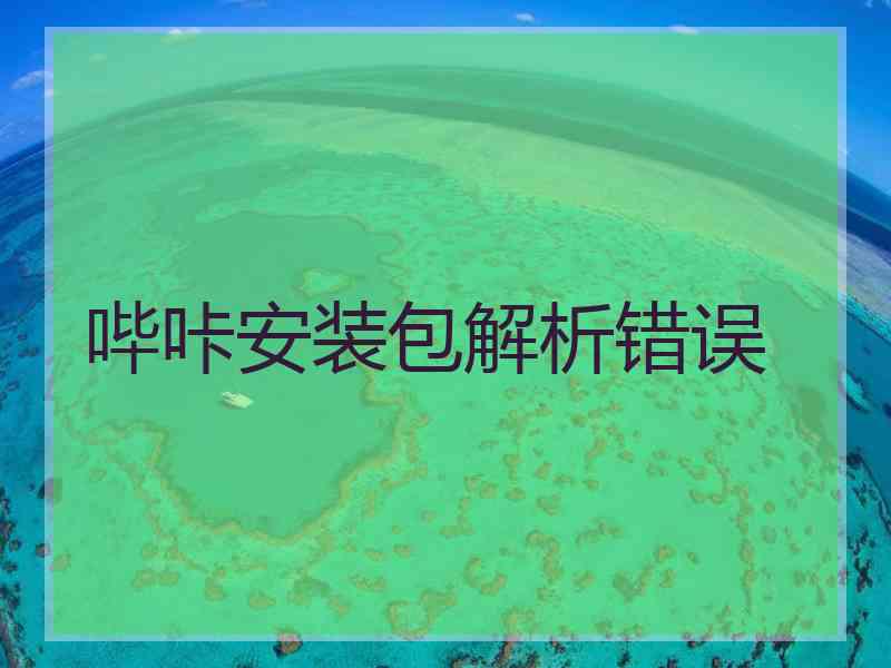 哔咔安装包解析错误