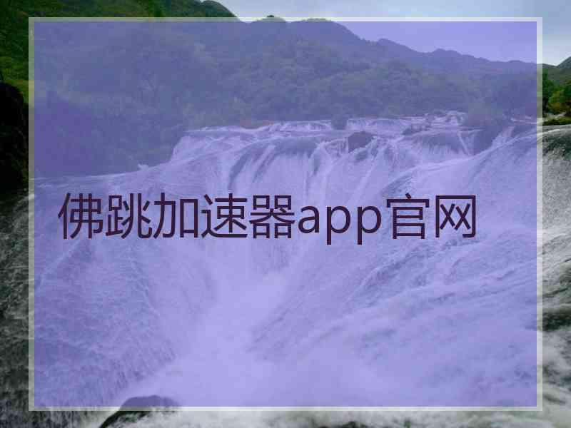 佛跳加速器app官网