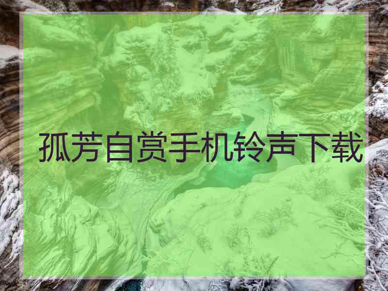 孤芳自赏手机铃声下载