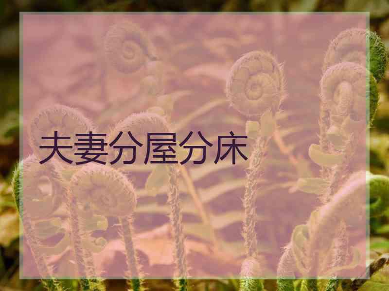 夫妻分屋分床