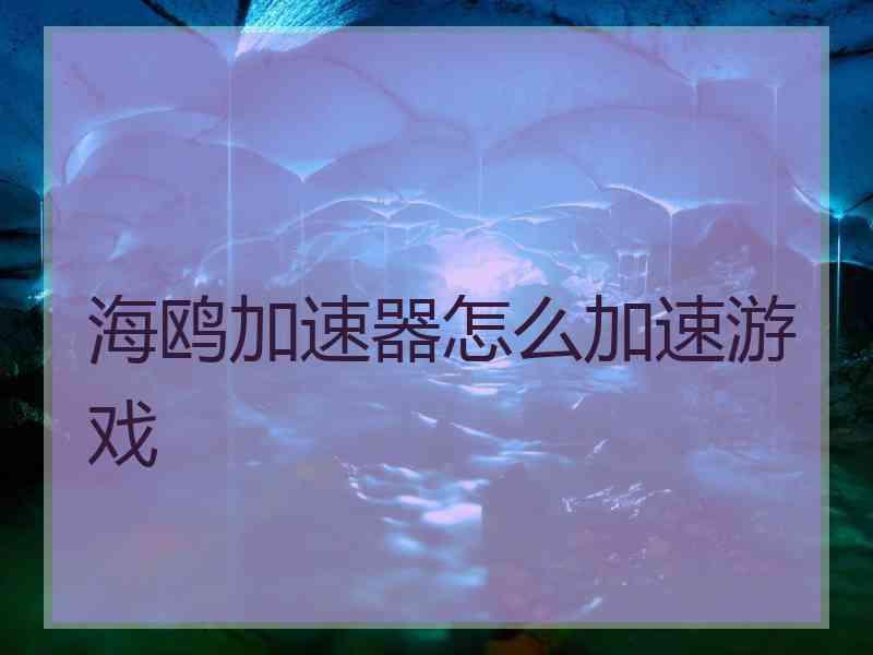 海鸥加速器怎么加速游戏
