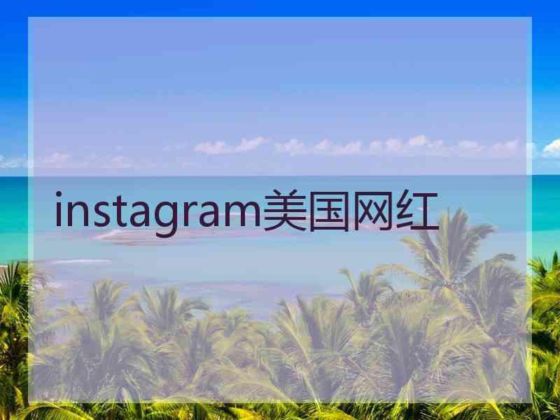 instagram美国网红